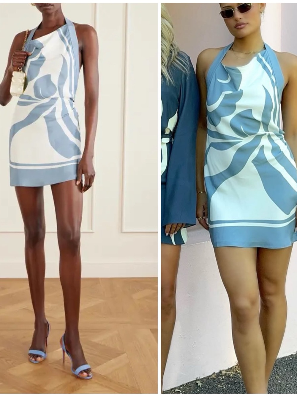 NWT SIR. Lilou Halter Mini 100% Silk Dress Size Women’s 2 (US 6) in Blue White - Picture 5 of 16